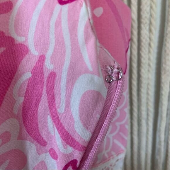 LILLY PULITZER Old World Charm Shell Pink Rylan Dress Vintage White Label 4 - Picture 12 of 16